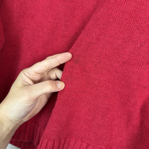 Vtg Holiday Sweater Womens L Red Full Zip Christmas Winter Snowman Grandma 90s - Picture 7 of 12